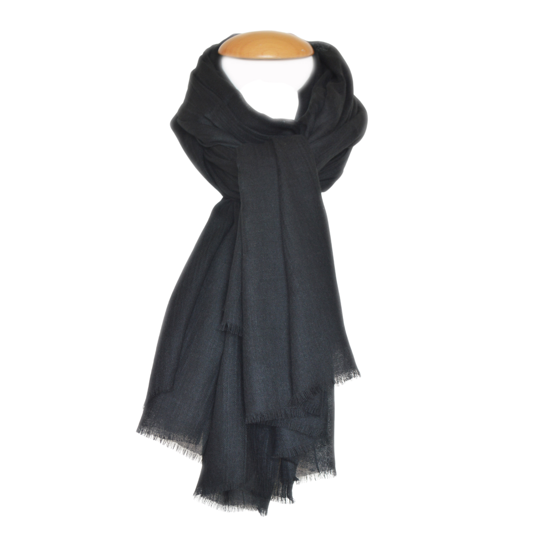 Plain online black scarf