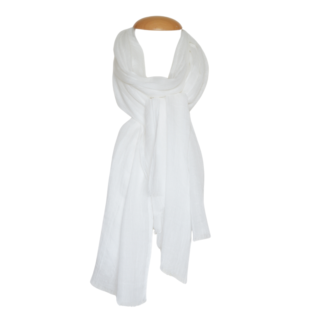 Plain white best sale silk scarf